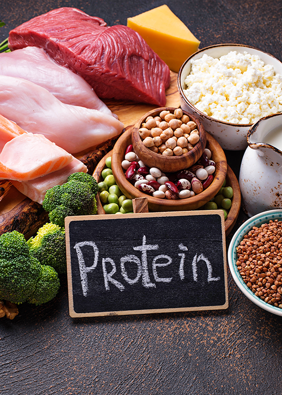 Protein sign raw meat nuts legumes 1