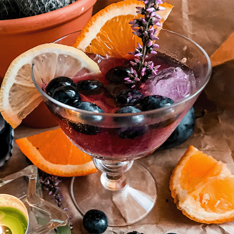 bluberry mocktail oranges