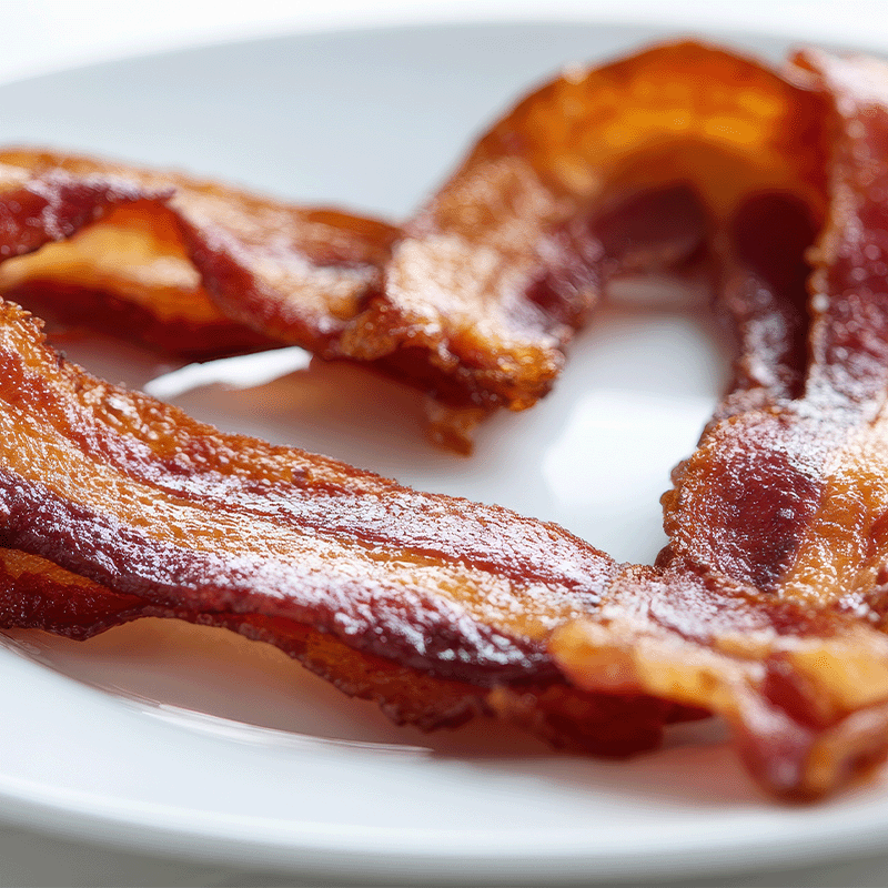 bacon heart close up